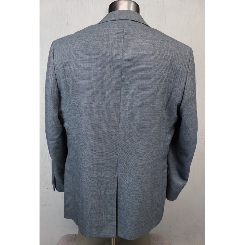 Jos A Bank 46L Blue‎ Birdseye 100% Wool Mens Suit Jacket Sport Coat Nailhead - Picture 2 of 10